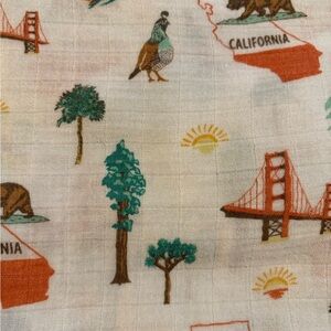 Little Hometown California Themed Muslin Blanket